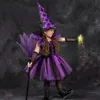 2023子供魔女コスチュームガールズハロウィーンプリムカーニバルパーティーマルディグラファンタジアファンシー幼児プリンセスドレスコスプレ240318