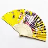 Decoratieve beeldjes Vintage opvouwbare ventilator Chinees Japans bloemmotief Danshandventilatoren voor vrouwen