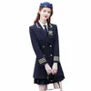 Vrouwen Blazer Dr Pak JK Preppy Stijl High School Student Sted Bar Frt Bureau Uniform Kleding 431z #