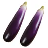 Dekorativa blommor paket med 2 konstgjorda aubergine realistiska skumgrönsaker simulering aubergines 270f