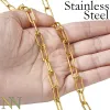 Components 10 Feet PaperClip Chain Gold Color By Length Inch Meter Wholesale Bulk Stainless Steel Paper Clip Chain for Jewelry Making