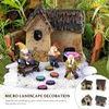 Garden Decorations Ornament Mini Village Houses Fairy Miniature Decor Thatched Cottage Dollhouse Miniatures