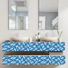 Fonds d'écran PVC auto-adhésif bleu foncé cristal mosaïque étanche à l'huile décoration murale 3d autocollant papier peint