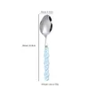 Forks 1/2PCS Stainless Steel Spoon Anti-rust Easy To Clean Tableware Dessert Pearl Handle Smooth Touch