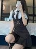 Japanische Kawaii JK Schulmädchen-Uniform Frauen Koreanische Fi Niedliche Cheerleader-Uniform 2023 Herbst Miniweste und Plissee-Hemd-Set u2oB #