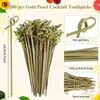 Dinnerware Sets 200 Pcs Bamboo Cocktail Sticks Bulk Decoration 4.7 Inch Fruit Kabob Skewers Picks