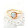 Cluster-Ringe Milangirl Einfacher weißer Opal-Inlaid-Interlaced-Ring Exquisiter Schmuck Hochzeit Drop-Lieferung Dhacp