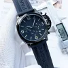 Pan Stainless steel Wrist Watches for Men 2024 New Mens Watches All Dial Work Quartz Watch Top Luxury Brand Clock Men Fashion Black leather strap h663