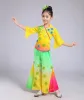 New Children's Yangko Costumes Folkdansdräkter Klassiska fandans för Girls Yellow Natial Dance Costume B9i6#