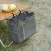 Tools Camping Table Side Storage Bag Multifunctional Folding Canvas Bag with Hook Outdoor Picnic Desk Cookware Hanging Large Capacity