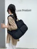 cott Padded Big Tote Bags 2023 Korean Fi Shoulder Bags for Women Simple Solid Color Handbag Lady Travel Underarm Bag A668#