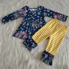 女の子の服ロングスリーブフォールフィットブティック幼児の女の子の服ストライプパンツセット卸売子供240323