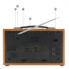 Alto -falantes de madeira retro bluetooth -falante recarregável rádio portátil 3 banda am fm sw com bt USB tf AUX Extension Antenna Bluetooth Speake