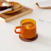 أكواب النبيذ Ins Nordic Coffee Cuct Latte Colored Glass Vintage Water Milk Milk Fatrespress Presk-Dug Bedding Mug