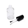 Aufbewahrungsflaschen 10 ml/15 ml transparente Nagellack-Glasflasche leer mit einem Deckelpinsel Kosmetikbehälter
