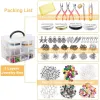 Components 1171Pcs Beads Kit with Earring Hooks Spacer Beads Pendants Charms Jump Rings for