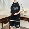 Men's Tracksuits Fashion 2024 Summer Sets T-Shirt And Shorts Two Piece Youth Outwear Loose Short Sleeve Top Tees&Pant Twin