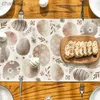 Stół brązowy akwarela wielkanocna jaja sezonowa wiosna świąteczna komoda wiejska kuchnia dekoracja domowa wystrój imprezowy YQ240330