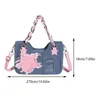 Shoulder Bags Star Patchwork Chain Purses Zip Closure Teen Girls Cute Bag Large Capacity Messenger Handbag All-Match