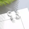 Ohrstecker REETI 925 Sterling Silber Zirkonia Stern Mond für Damen Modestil Mädchen Sterling-Silber-Schmuck