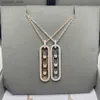 Pendant Necklaces Luxury Brand Jewelry % S925 Sterling Silver Fashion Womens Necklace and Earrings Cutting Mobile Diamond Exquisite GifQ240330