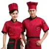 restaurante Qualidade de Trabalho Hotel High Chef Wear de manga curta roupas masculinas Serviço Trabalho Tooling Uniform Tops Cook Summer j2Ak #