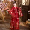 Antigo estilo chinês chinês seda dinastia Tang traje meninas crianças dança dr traje hanfu conjunto h4PB #