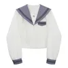 2023 Taro Purple Trois lignes Costume de marin Printemps Été Uniforme scolaire japonais Collège Lycée Filles Étudiants Jupe plissée T6G1 #