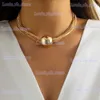 Hanger Kettingen 2022 Punk Stijl Goud Kleur Metaal Multilayer Box Chain Sleutelbeen Ketting Dames Hip Hop Ronde Kettingen Mannen Mode meisjes Sieraden T240330