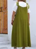 Artı Boyut Bahar Yaz uzun kolsuz kayma Dres fırfırlı pileli gevşek gündelik bayanlar kıyafetleri moda Kore kadın elbise 240328