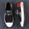 Casual Shoes Men's Colored Fabric Breathable Korean Low Top Board Trend Versatile Canvas Lace-up Cloth