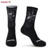 Chaussettes de sport Santic cyclisme vtt vélo mi-coupe quatre saisons respirant course haute élasticité évacuation de l'humidité taille asiatique