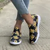 Casual Schoenen Dames 2024 Mode Print Instappers Dames Zomer Ademend Gebreide Sok Tennis Comfort Gevulkaniseerd