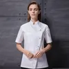 Koksjas voor dames Korte mouw Hoogwaardig chef-shirt Restaurant Waitr Werkkleding Hotel Keuken Ademend werkuniform L7bC #