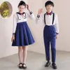 Uniforme scolaire pour enfants, Costume de chorale pour élèves du primaire, jupe marine pour garçons et filles, tenue de marin, Costume de chorale 370U #