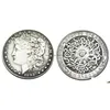 Arts and Crafts HB108 Hobo Morgan Dollar Scl zombie szkielet kopia monety mosiężne ozdoby rzemieślnicze dekoracja aksssories7124062 Drop dhwoa