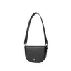 black Genuine Leather Women Saddle Bag Brand Design Chain Women Underarm Shoulder Bag New Fi Semicircle Women Crossbody Bag I8Sm#