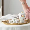 Zestawy herbaveware retro kości China Teapot Teapot z zestawem pokrywki