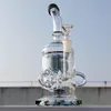 2024 Heady Glass Neo Fabトリプルチューブフィルターランダムリップカラー11インチ大規模ガラスボンウォーターパイプボンタバコ喫煙14mmボウルダブリグリサイクルバブラーパイプ