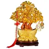 Decorative Flowers Crystal Money Tree Chinese Style Desktop Adorn Decor Home Office