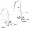 Big Waterfall Grey Kitchen Faucet Cold Hot Brass Single Hole Tap With Temperature Scale 2 Ways Water Outlet Can Rotate