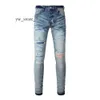 Amirir Jeans Jeans Designer de Luxo Jeans Patch Mesmo Estilo Celebridades Calças Esticadas Masculinas Moda Marca Fitting Jeans Soltos Calças de Perna Reta 3425