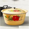 Tigelas esmaltadas bacia de luxo tigela sopa retro casa cozinha antiquado recipientes armazenamento entrega gota jardim jantar bar louça otob4