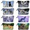 Dierenprint Toilettas Etuis voor meisjes Make-uptassen Grote capaciteit Cosmetische tas Dames Draagbaar Wolf Paard Herten Reizen 509Y#