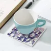 Tischsets Feel Good Flowers Peace Keramikuntersetzer (quadratisch), personalisierbar, rutschfest, für Kaffee