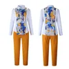 Women's Two Piece Pants 2 Sets Africa Clothing For Women Plus Size Pant Suits Ladies Business Office Shirt Tops African Set