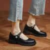 Casual Shoes Mary Jane Women's 2024 Retro Small Leather Jk Thick Heel Single Large Size
