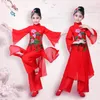 Kinderen hanfu klassieke dans yangko dans guzheng fan dans Chinese stijl kinderen natial Q6mf #