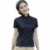 Damen Frauen chinesische traditionelle Top Mandarin Kragen Qipao Shirt Wiederherstellung alte Plus Größe Chegsam Bluse elegante Party Shirts W8A2 #