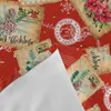 Nappe de Table ronde en forme de Poinsettia, motif Vintage de noël, imperméable, couverture de fête de mariage, repas de vacances